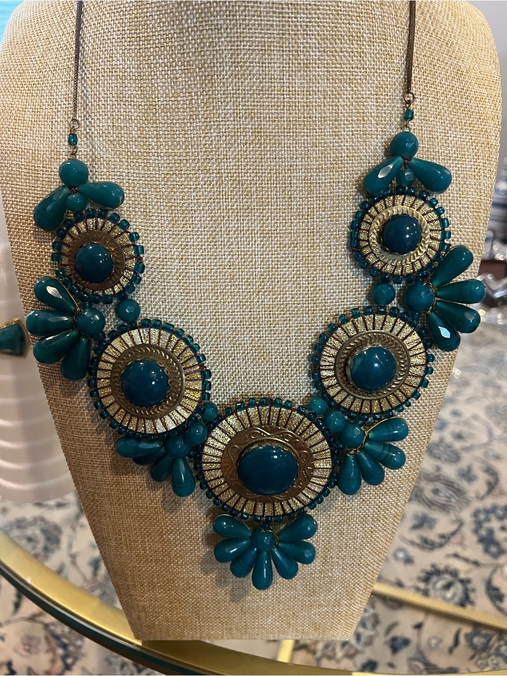 Teal & Gold Statement Necklace Lot 💙✨ - Picture 11 of 11
